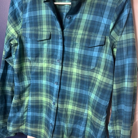 Arcteryx Women’s Addison Flannel Blue Green Checkered Size Small - Picture 3 of 7